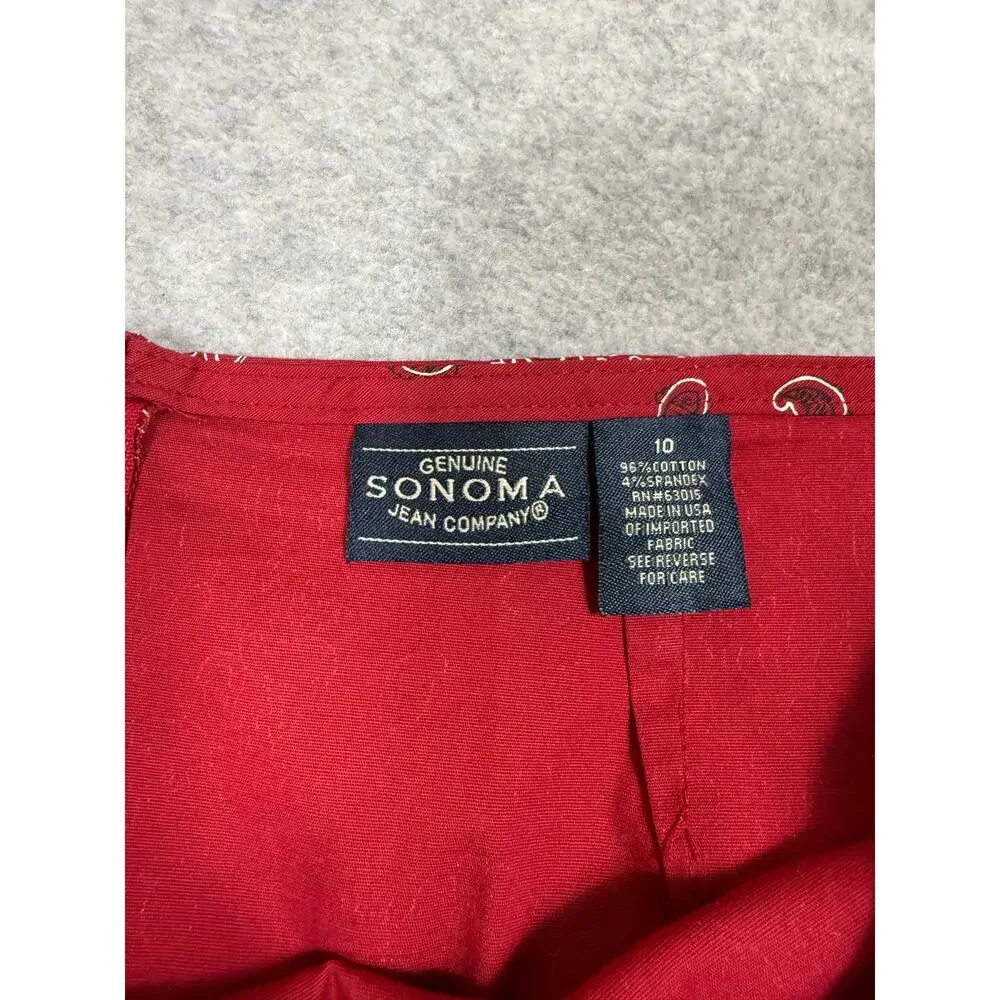 Y2K Sonoma Womens Size 10 Red Bandana Print Mini Skirt